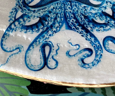 Decoupage Clam Shell Octopus Art