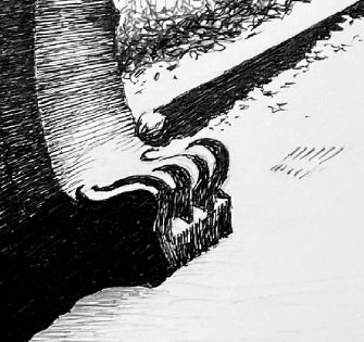 Central Park NYC Print, New York City Wall Art, Greywacke Arch Pen and Ink Drawing, Manhattan Art Print, NYC Winter Scene