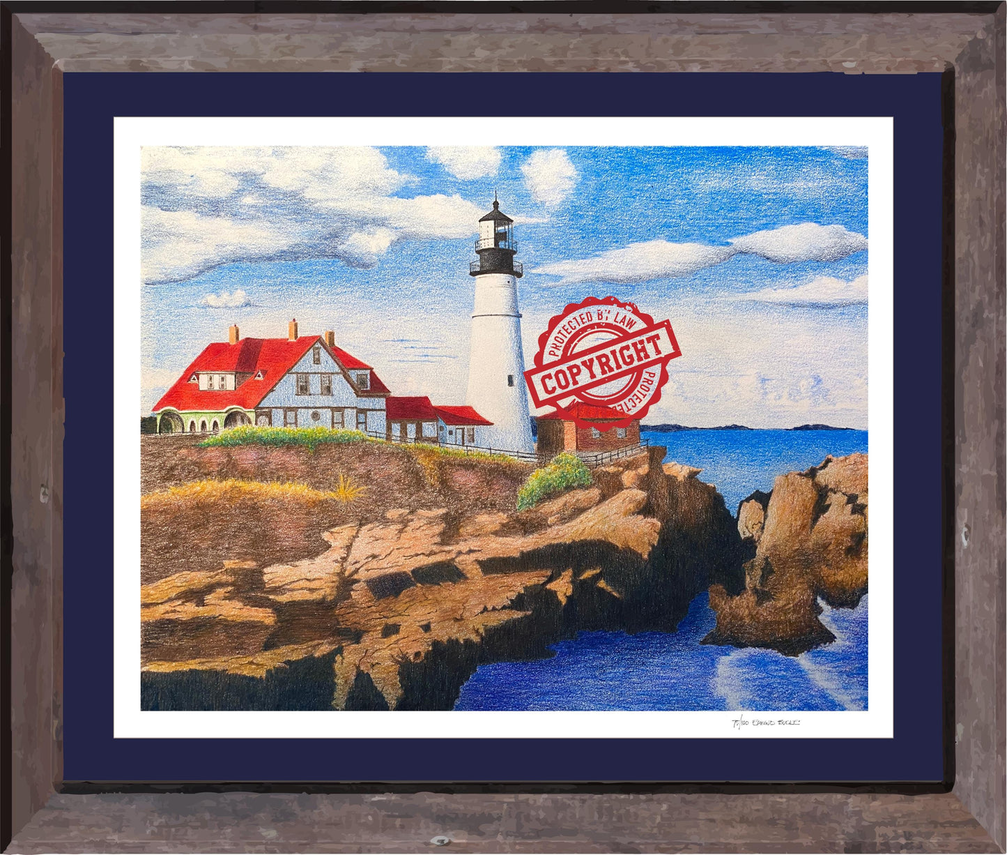 Portland Head Lighthouse Print, Beach Art Prints, Lighthouse Art, Coastal Wall Decor, Original  Art Prints, Maine Coast Art, Nautical Gift