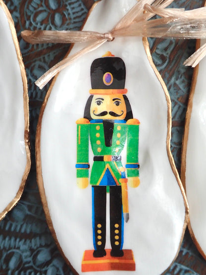Holiday Ornament Nutcracker Suite Decoupage Oyster Shells